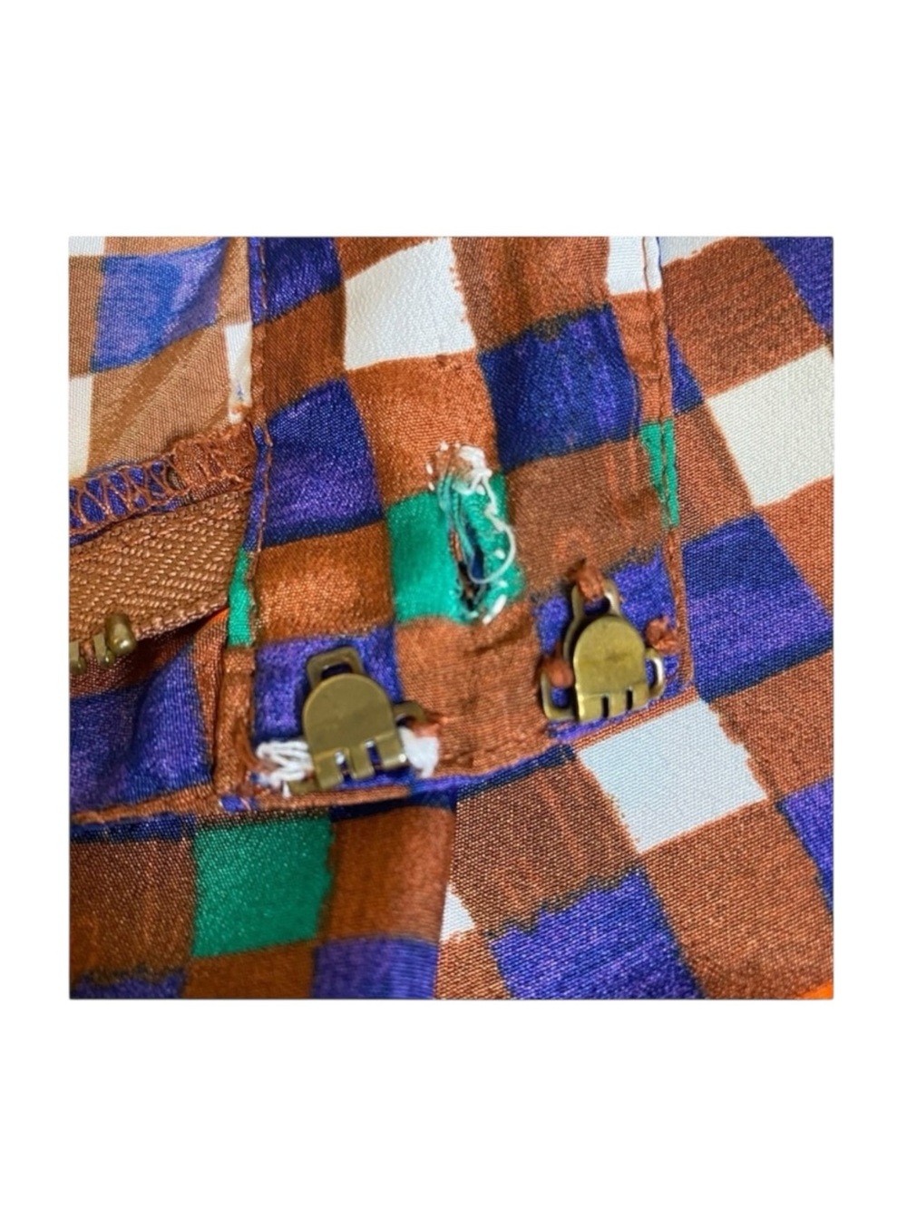 Duro Olowu 𑁍 Window Pane Print Plaid Shorts 𑁍 Wild Red Multicolor 𑁍 XS S 4 𑁍 - Picture 11 of 16